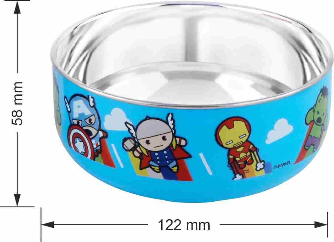 Ski Homeware Topaz Steel Bowl & Captain America Stainless Steel Milk Mug, 250ml