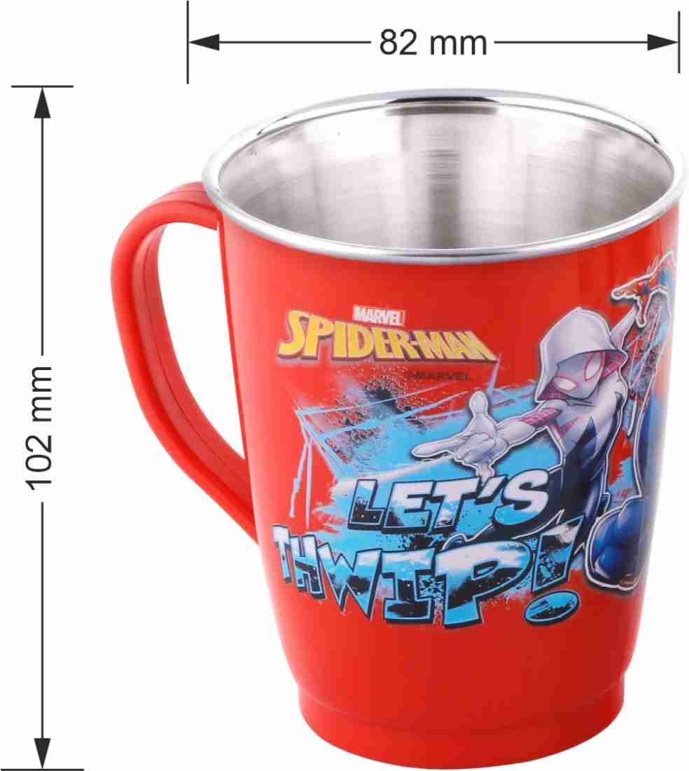 Ski Homeware Topaz Steel Bowl & Spiderman Stainless Steel Milk Mug Set of 2,250ml