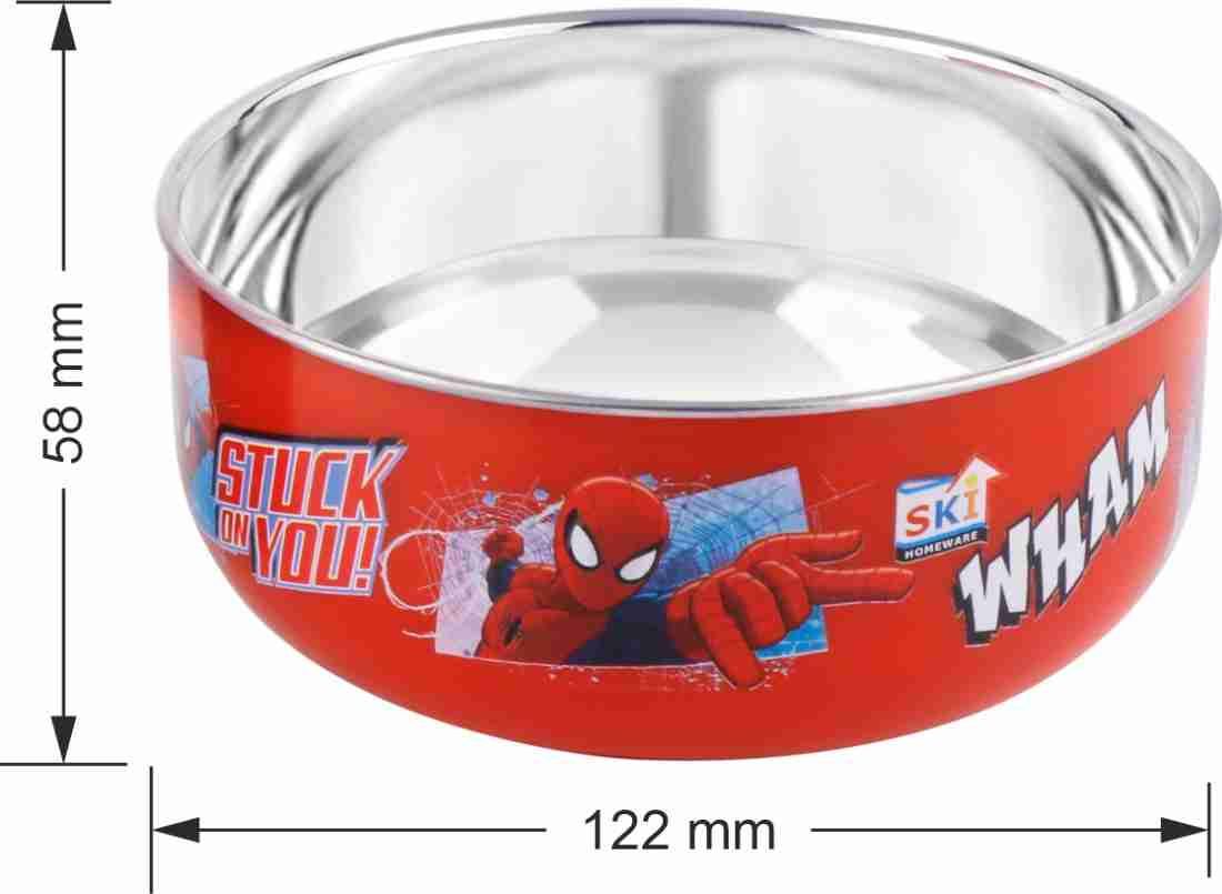 Ski Homeware Topaz Steel Bowl & Spiderman Stainless Steel Milk Mug Set of 2,250ml