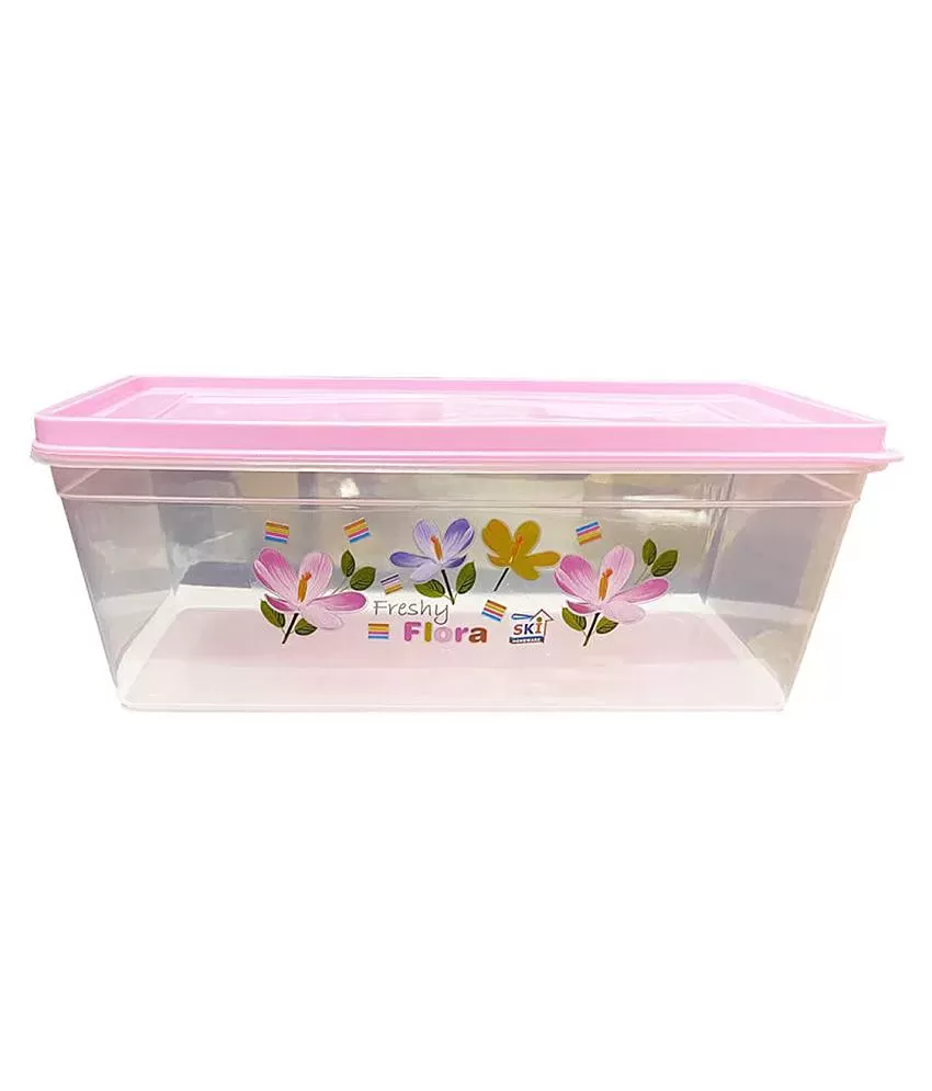 Ski Plastic Bread Box Rectangle 1400ml, Multicolour, Set of 1