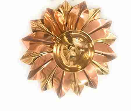 Diwali Kamala deepam, Diya Lotus Shape Brass Metal Diyas Akhand Light Lamp Pooja Diya for House, Office, Mandir, Pooja Room, Kamal Patta Design, Diwali Diya 