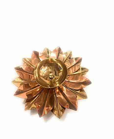 Diwali Kamala deepam, Diya Lotus Shape Brass Metal Diyas Akhand Light Lamp Pooja Diya for House, Office, Mandir, Pooja Room, Kamal Patta Design, Diwali Diya 