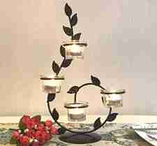 Tealight Candle Holder with Glasses Candle Holder and Tealight for for Home Decoration Central Table
