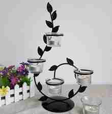 Tealight Candle Holder with Glasses Candle Holder and Tealight for for Home Decoration Central Table