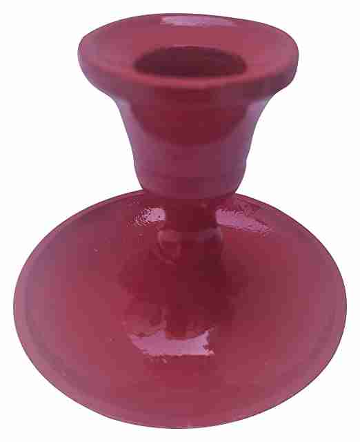 with Again Handmade Aluminum Candle Holder (9 cm x 9 cm x 9 cm, Red, Pack of 1)