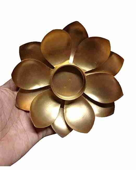 with Again Iron Flower Tealight Candle Holder for Living Room Leaf Flower Set of 5 pcs Size 6 inche 