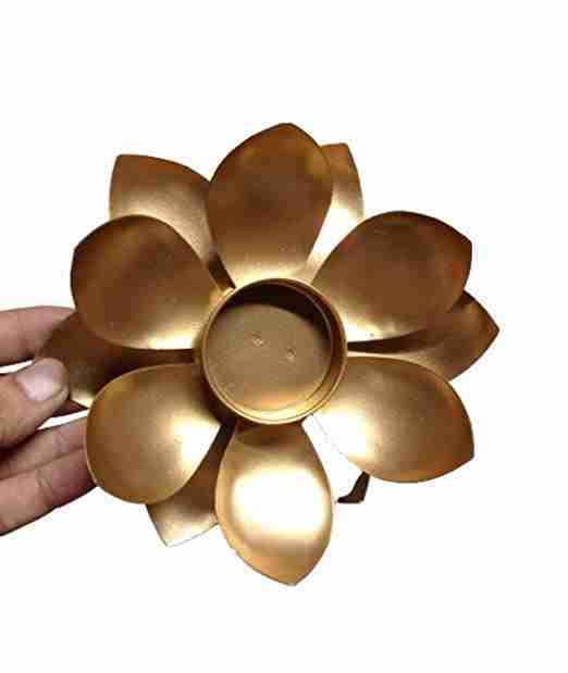 with Again Iron Flower Tealight Candle Holder for Living Room Leaf Flower Set of 5 pcs Size 6 inche 