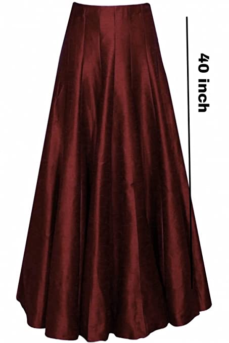 Raw silk colorful long skirts
