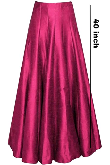 Raw silk colorful long skirts