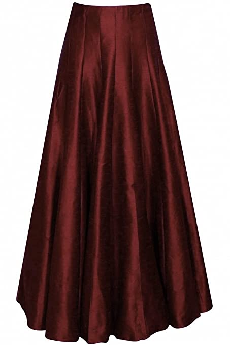 Raw silk colorful long skirts