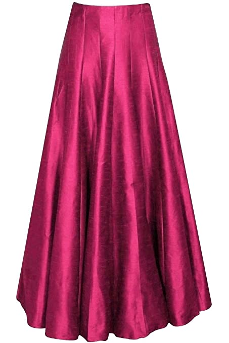 Raw silk colorful long skirts