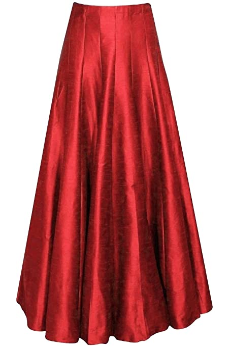 Raw silk colorful long skirts