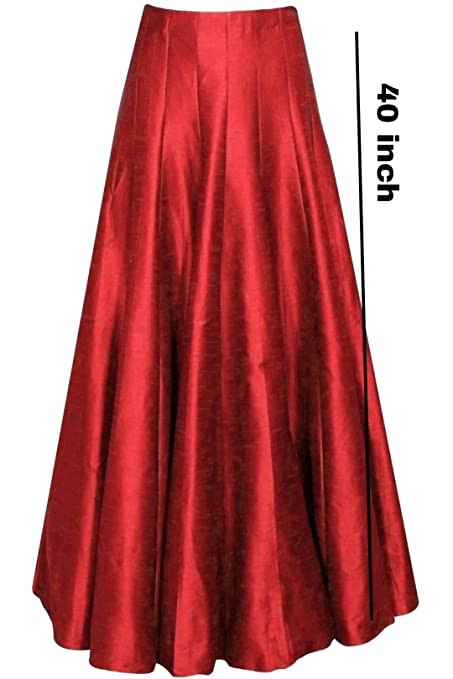 Raw silk colorful long skirts