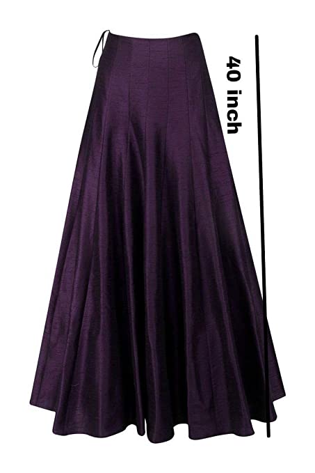 Raw silk colorful long skirts