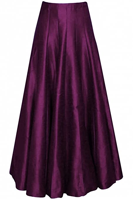 Raw silk colorful long skirts