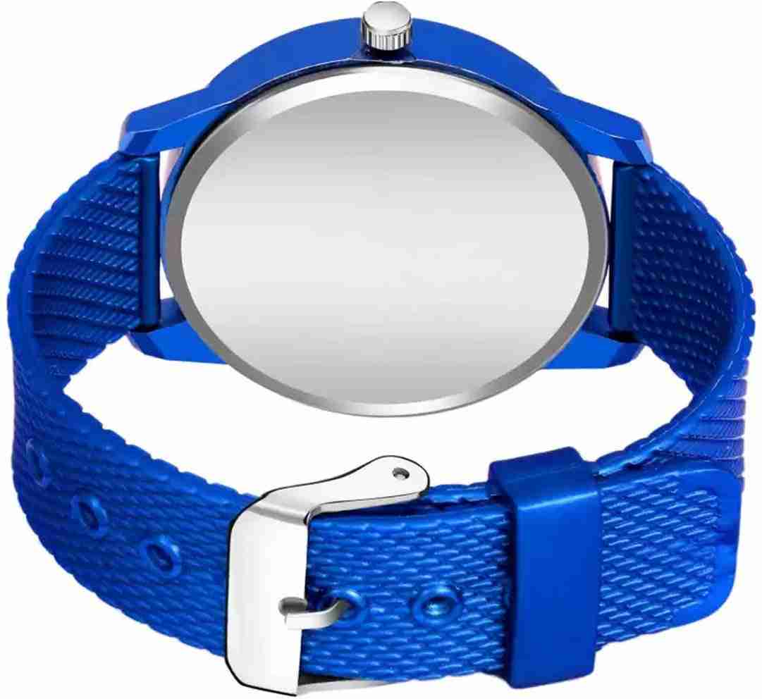 Silicone Analog-Digital Quartz Sports Watch Water Resistant Blue::Black Colour