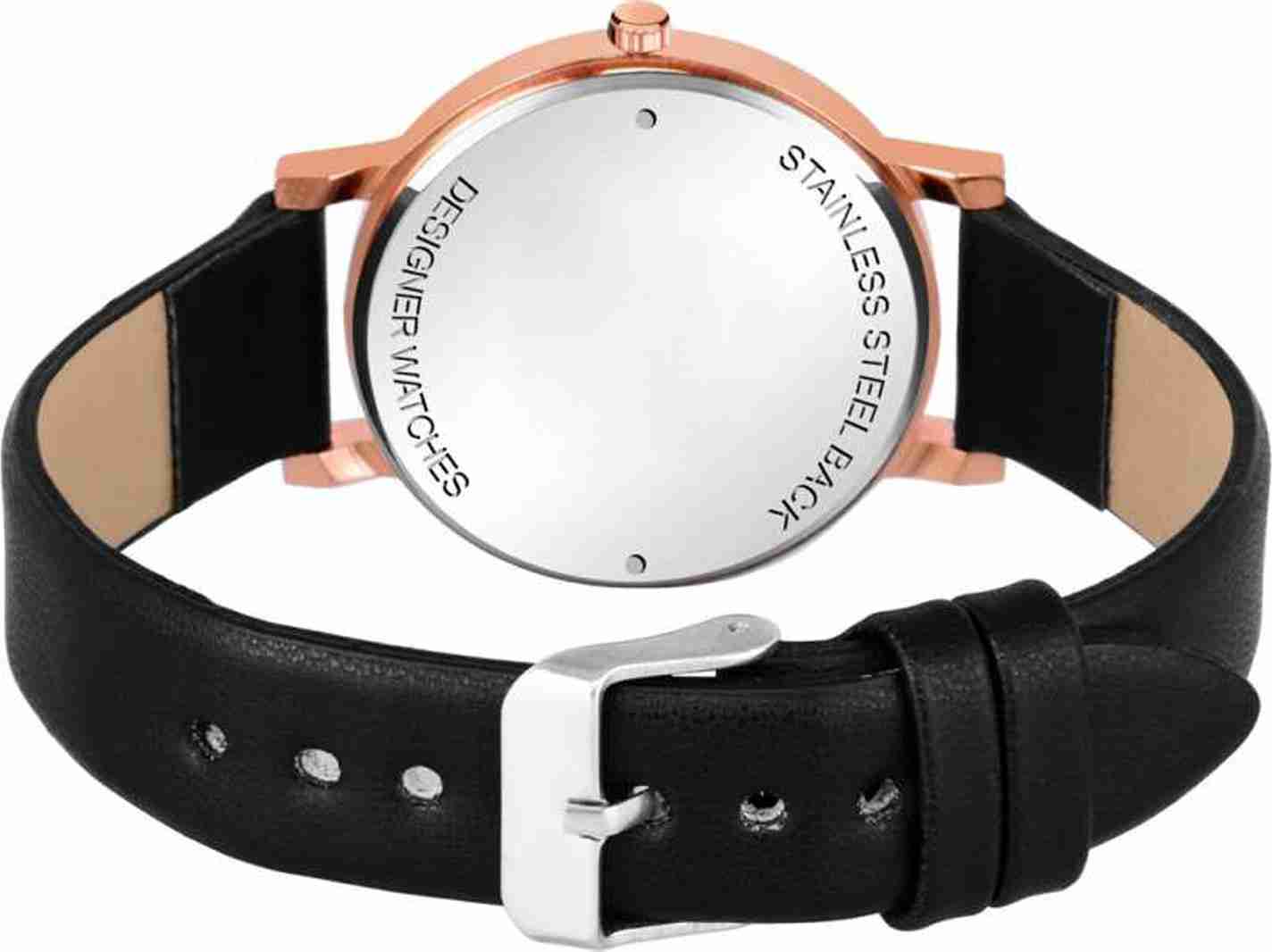 Synthetic Leather Analog Quartz Sports Watch Water Resistant Black Colour