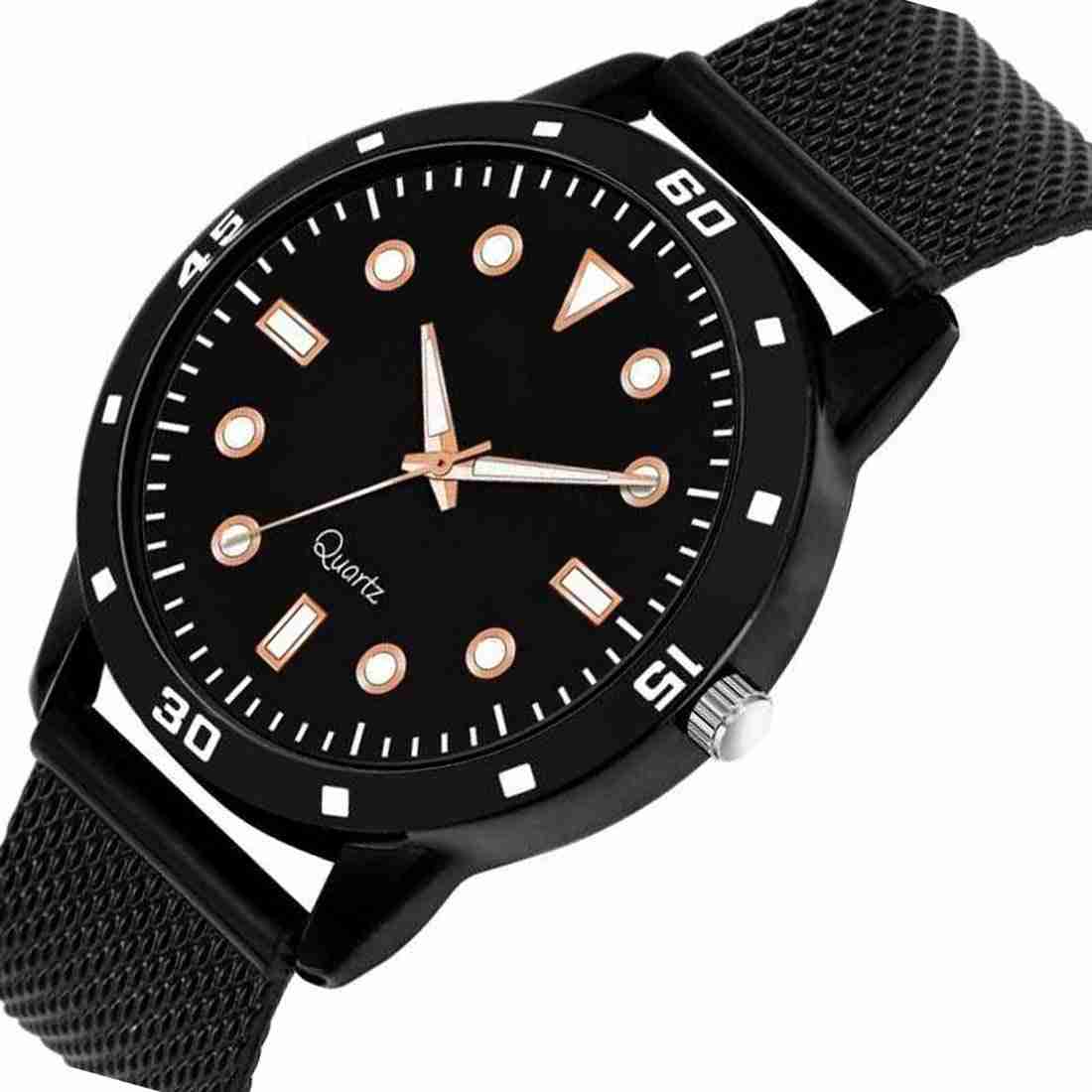 Silicone Analog Quartz Sports Watch Water Resistant Black::Brown Colour