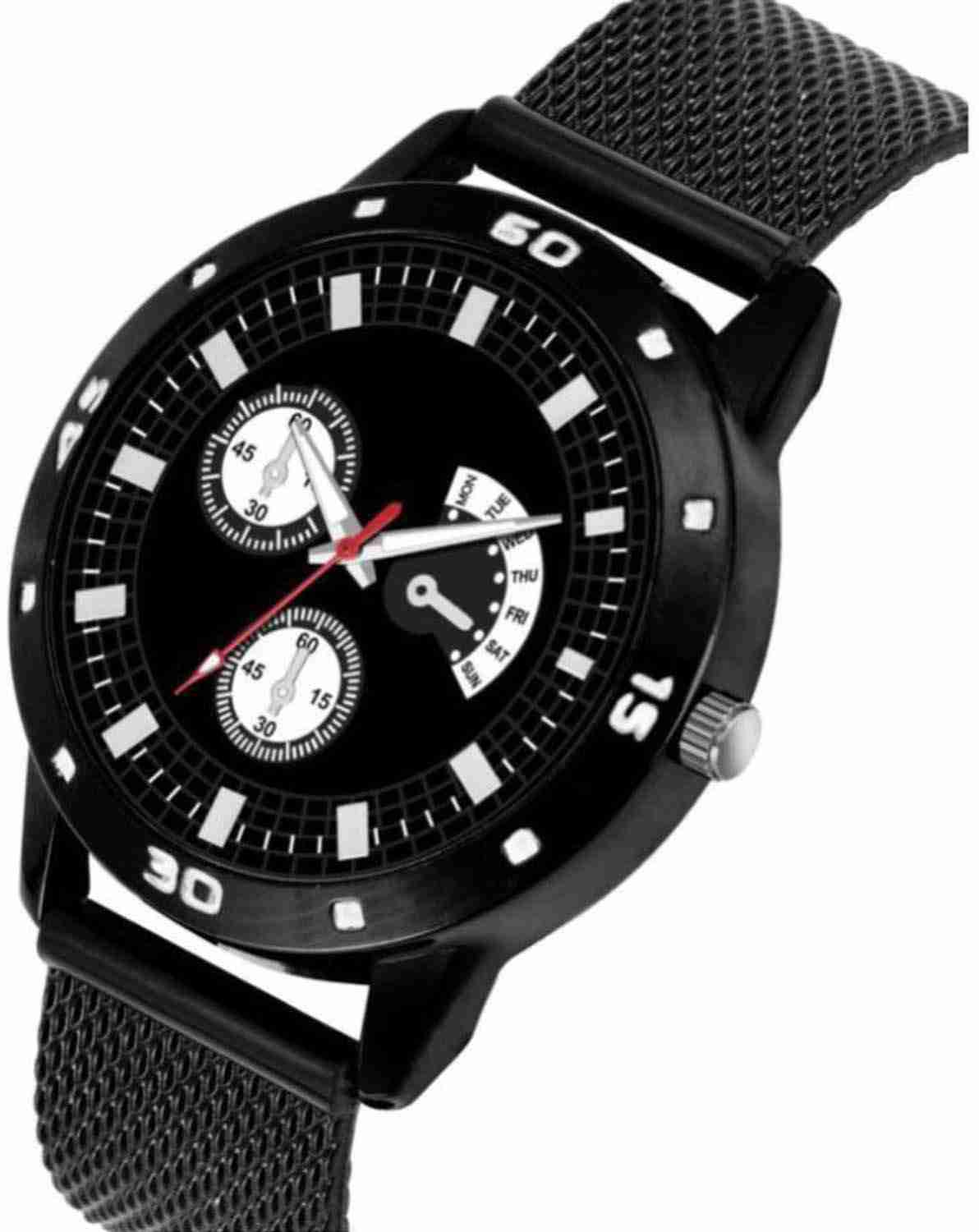 Silicone Analog Quartz Sports Watch Water Resistant Black Colour