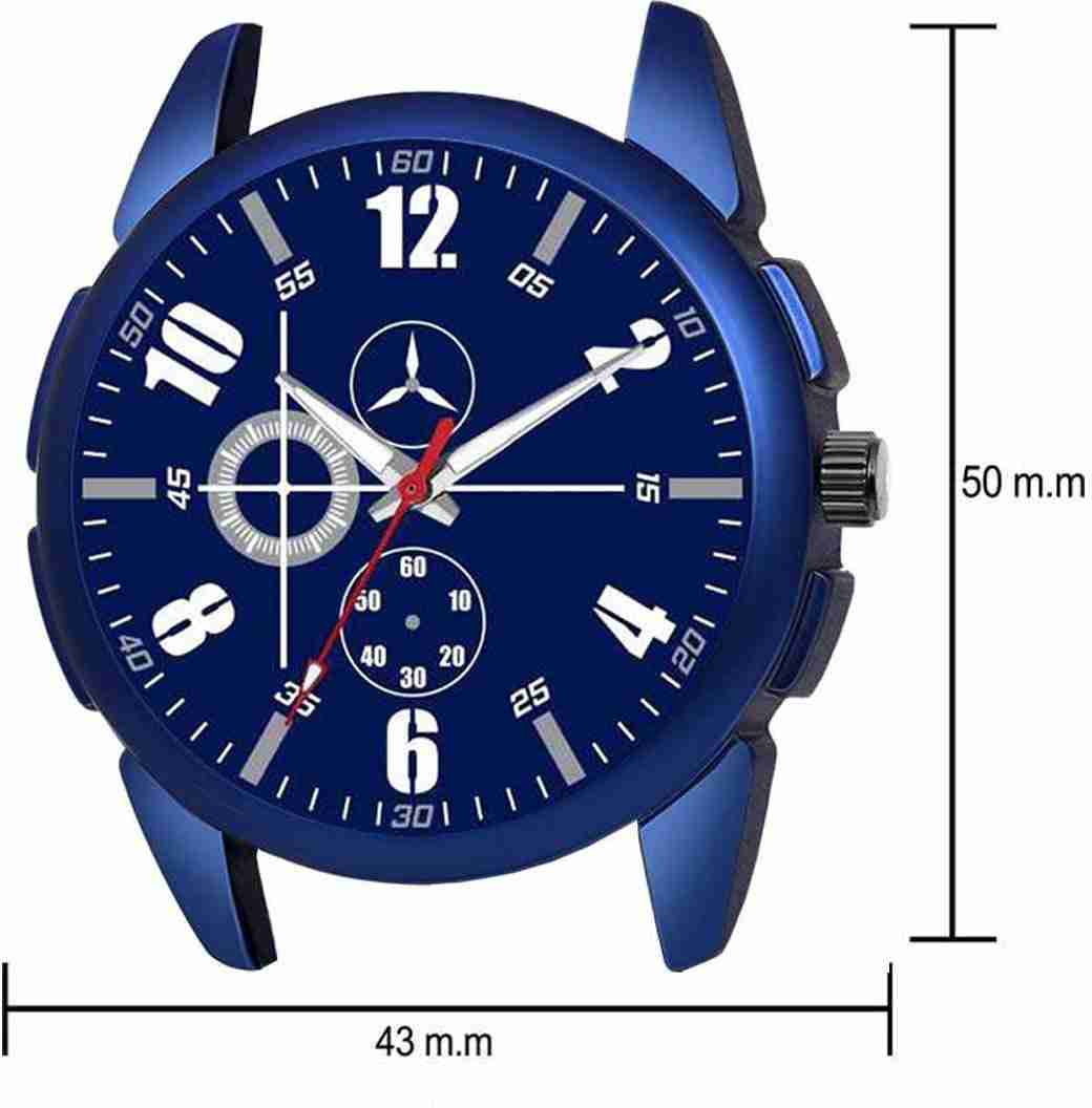 Genuine Leather Analog Quartz Sports Watch Water Resistant Blue Colour