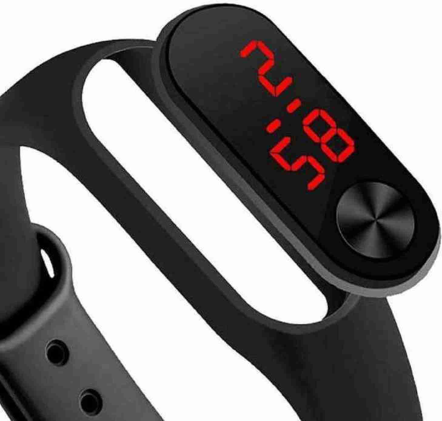 Silicone Digital Digital Sports Watch Water Resistant Black Colour