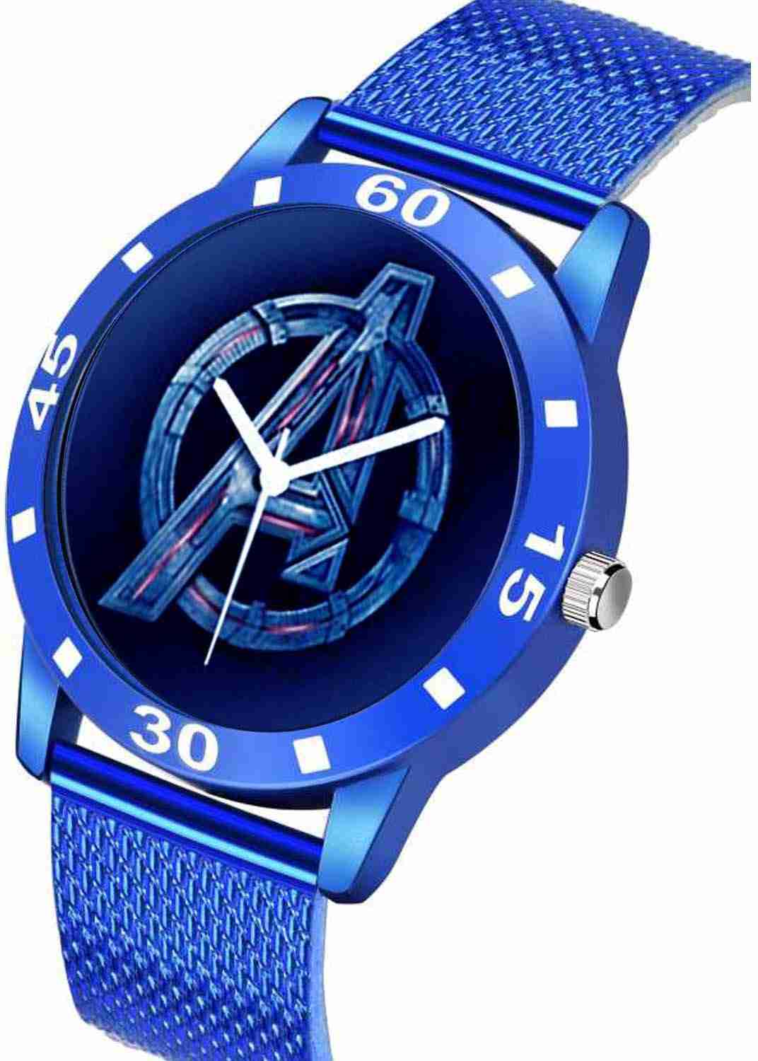 Silicone Analog Quartz Sports Watch Water Resistant Blue Colour