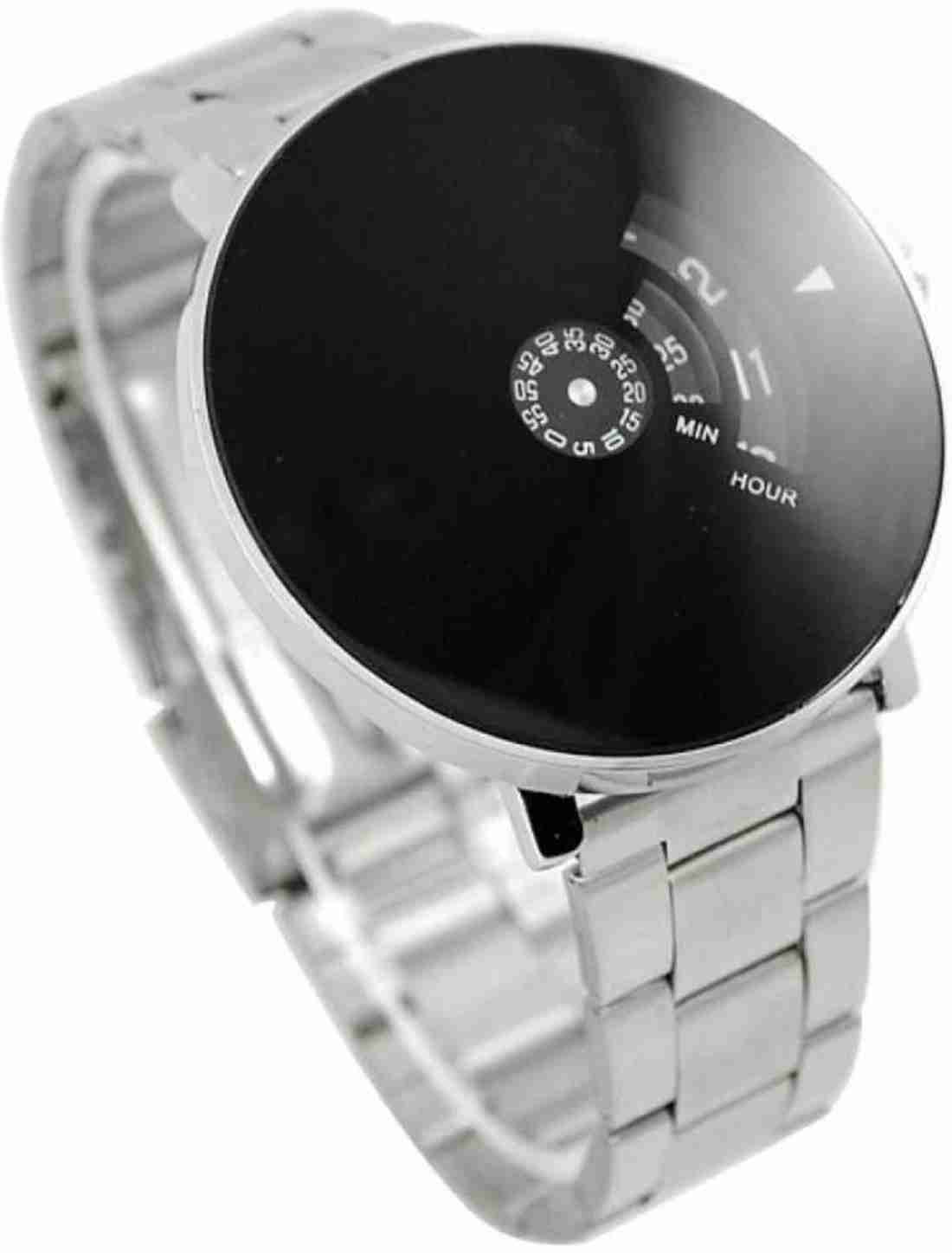 Stainless Steel Analog Quartz Sports Watch Water Resistant Silver Colour