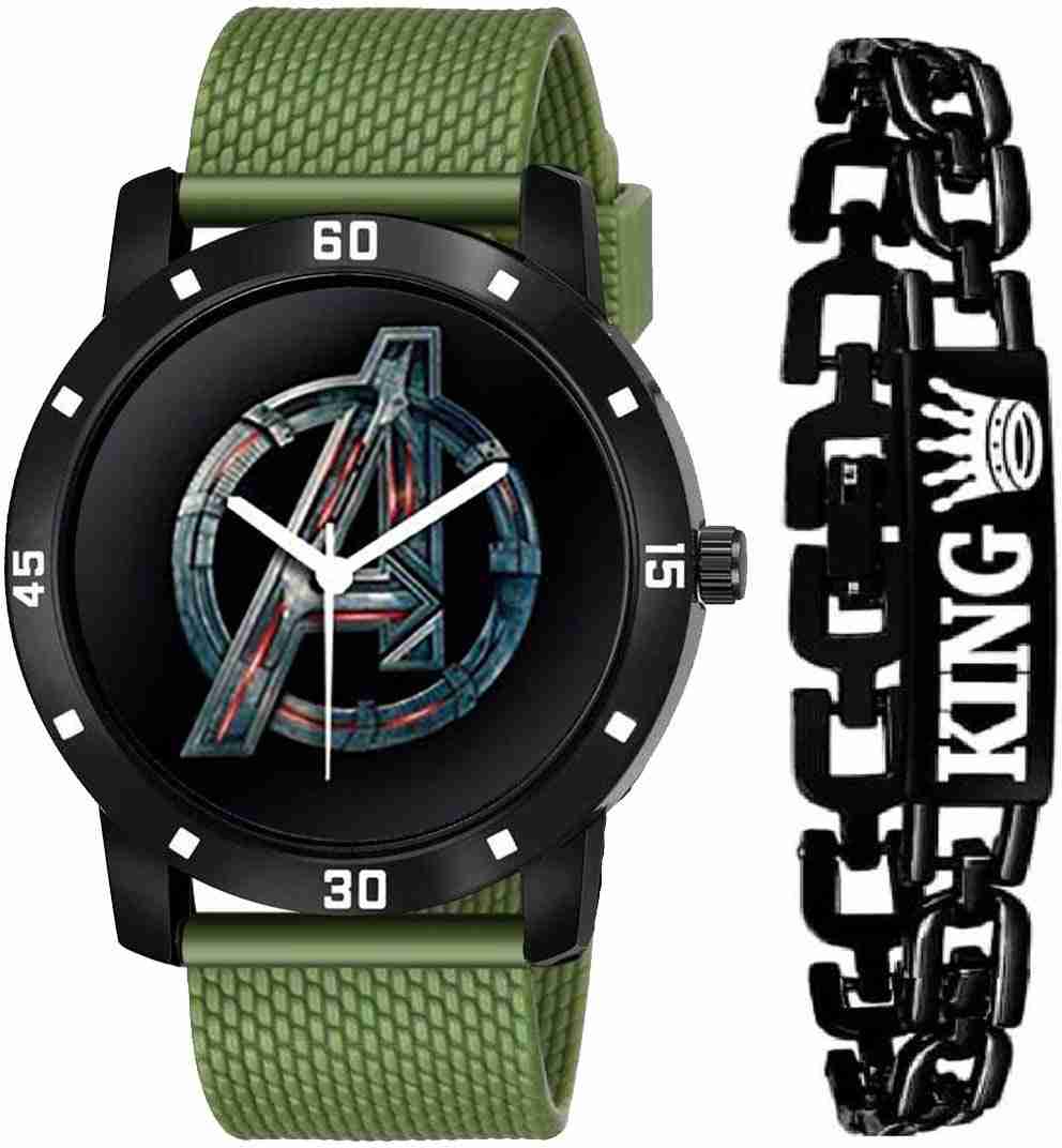 Silicone Analog Quartz Sports Watch Water Resistant Green Colour