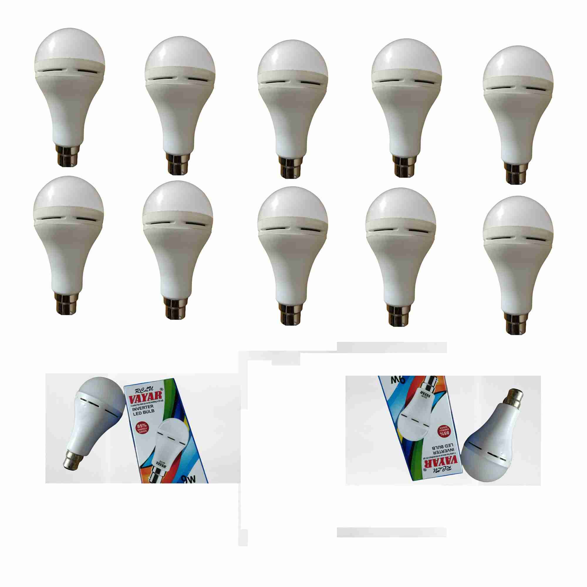 RECHARGEABLE BULB 9W	10 PIECES