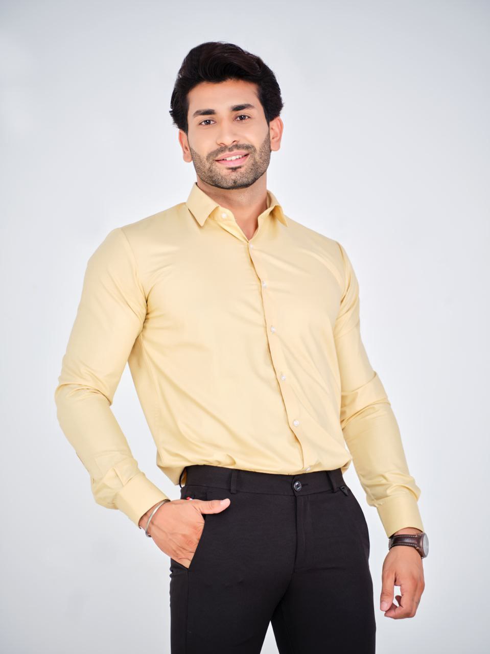 Full Sleeves Regular Fit Shirt Yellow 