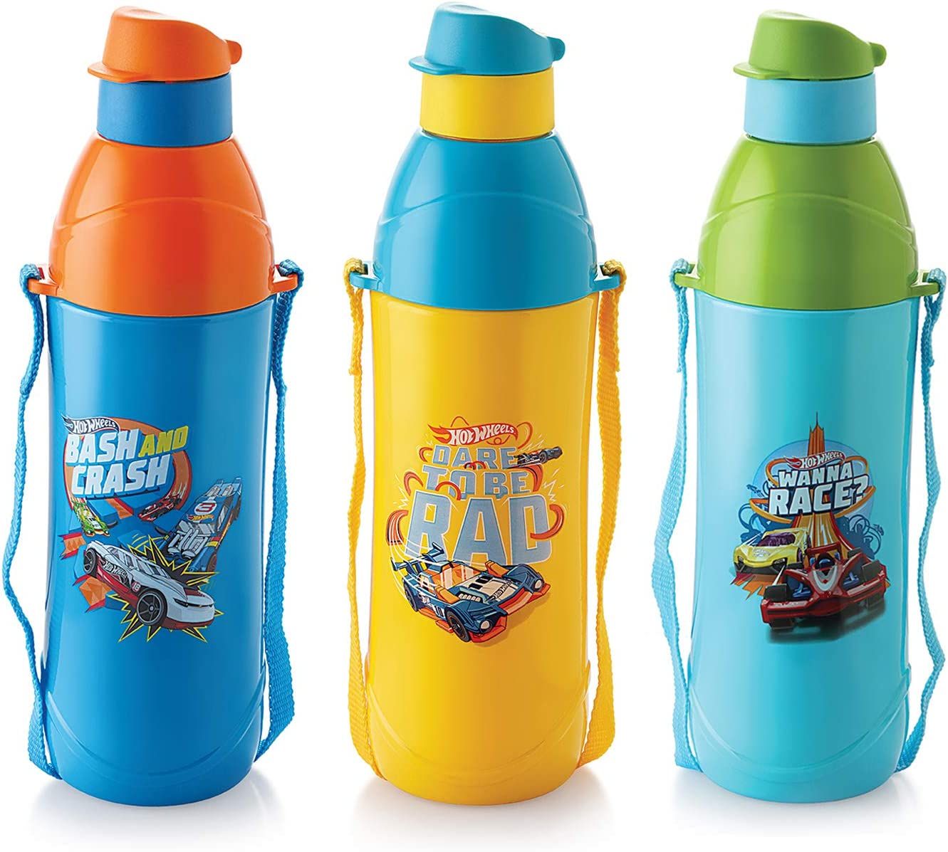 Cello Puro Junior Hot Wheel Insulated Water Bottle, Set of 3, Color May Vary, 400ML