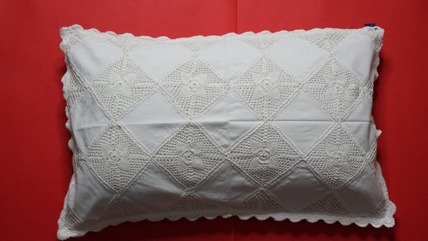 Linen Lace pillow Cover White