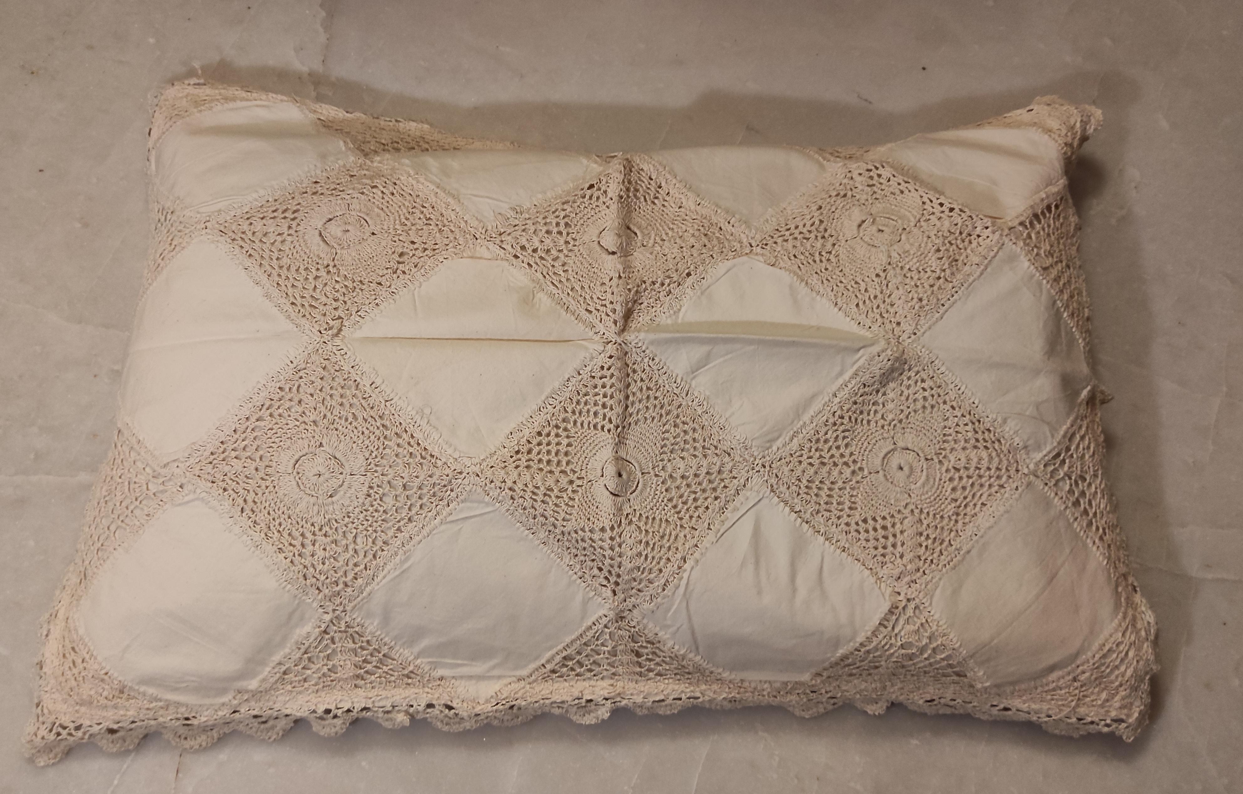 Linen Lace pillow CoverBeige