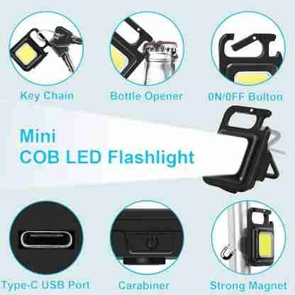 Rechargeable Multifunctional Keychain Emergency Light Keychain LED Spot Light  (Multicolor)