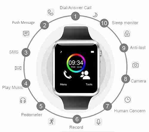 A1 Bluetooth Smart Watch with Camera 