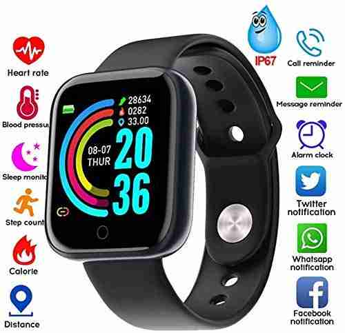 Waterproof Smart Watch D-20 Touch Men Women Fitness Tracker Blood Pressure Heart Rate Monitor for Girls & Boys Smart Watch for Men,Women