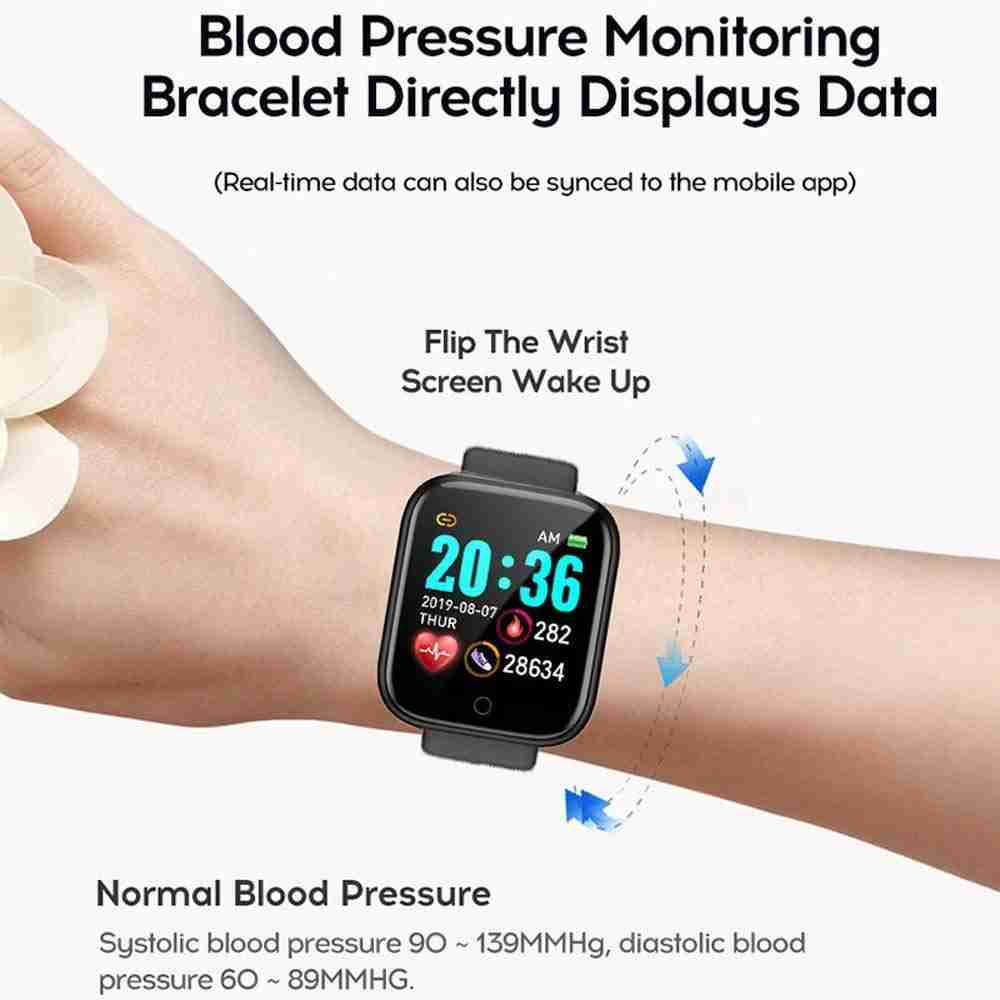 Waterproof Smart Watch D-20 Touch Men Women Fitness Tracker Blood Pressure Heart Rate Monitor for Girls & Boys Smart Watch for Men,Women