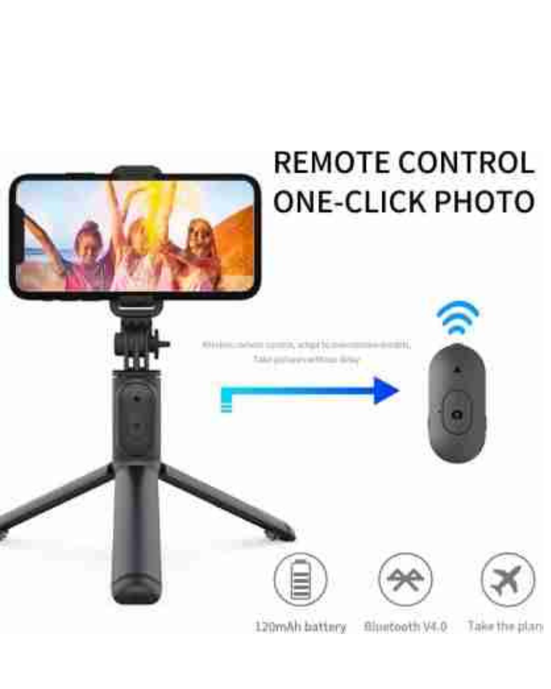 R1s Bluetooth Selfie Sticks with Remote and Selfie Light, 3-in-1 Multifunctional Selfie Stick Tripod Stand Compatible with iPhone-OnePlus-Samsung-Realme & All Smartphones-Go Pro Bluetooth Selfie Stick  ( Remote Included)