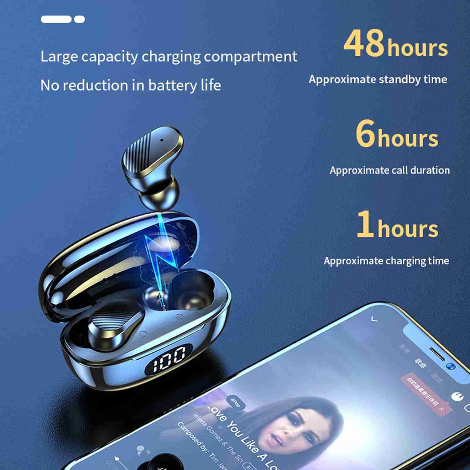 T20 Earbuds Wireless Headphones TWS T20 Earphones with Active Noise Cancellation and Digital LED Charging Display Gaming Wireless Earphones 