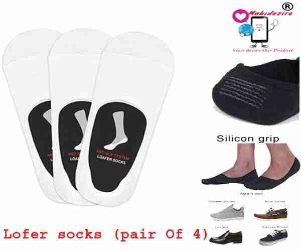 No show Socks/Lofer Socks/Low cut socks/Footies Socks For Men & Women ( Pair of 3)( with silicone Grip)