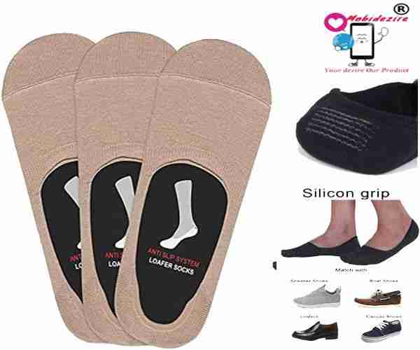 No show Socks/Lofer Socks/Low cut socks/Footies Socks For Men & Women ( Pair of 3)( with silicone Grip)