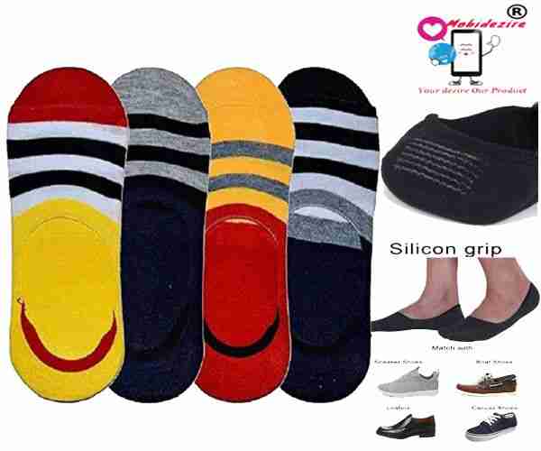 No show Socks/Lofer Socks/Low cut socks/Footies Socks For Men & Women ( Pair of 3)( with silicone Grip)