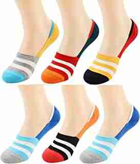 No show Socks/Lofer Socks/Low cut socks/Footies Socks For Men & Women ( Pair of 6)( with silicone Grip)