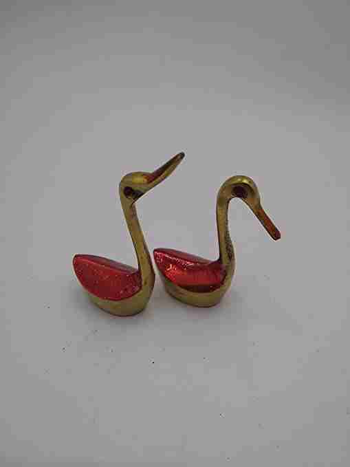 WithAgain Duck Set | Brass Duck for Living Room Decoration | Metal Duck Set for Diwali Gift House Warming Gift Return Gift Wedding Gift (Set of 2) Size 3 inche