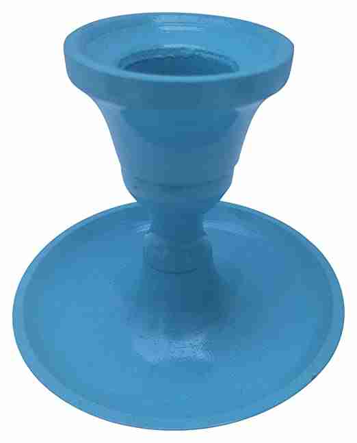 with Again Handmade Aluminum Candle Holder (9 cm x 9 cm x 9 cm, Blue, Pack of 1) 