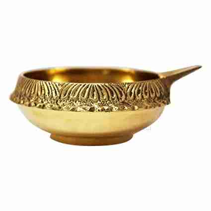 Generic Brass Diwali Diya Kuber Diya Pooja Deepak (Set of 4) (OT1222) 