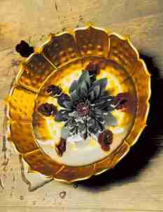 Hurera Ceraft Round Lotus Shape Metal Urli for Floating Candle Flower , Diwali Decoration Thali - Gold Color 12 Inch