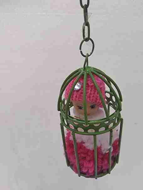 WithAgain Iron Decorative Hanging Jar With Doll Size 4 inche 