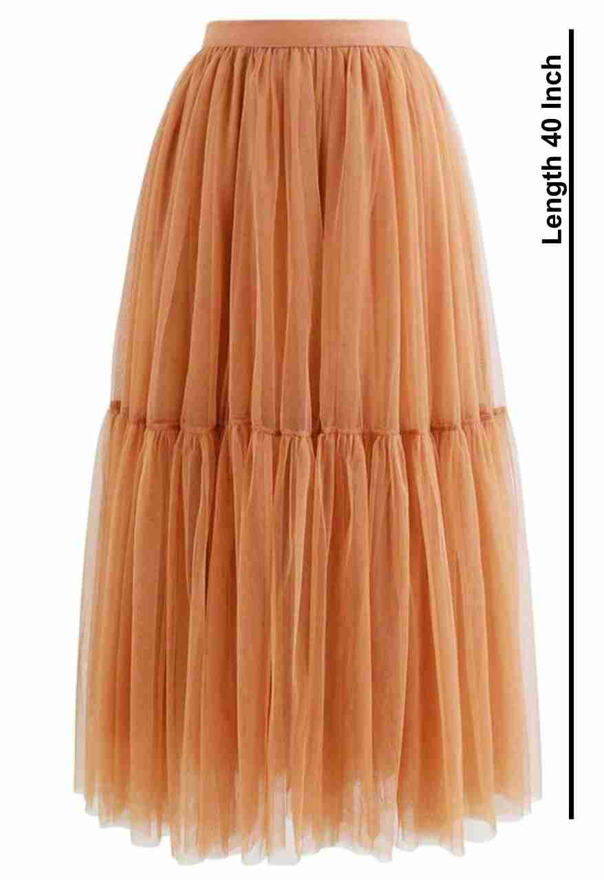 colorful fashion net double frill skirt