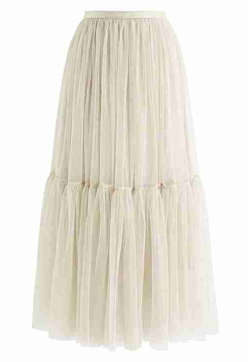 Net Double  frill skirt